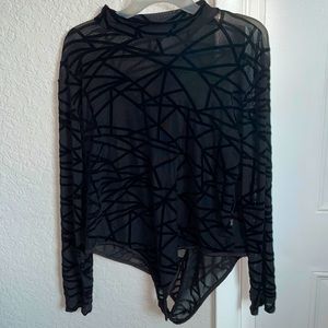Nwot sheer bodysuit with art lines
